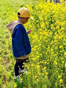 「平成最後のWEARISTAセンバツ」｜「アイテム（ノーカラージャケット）」を使った、*tM*さん（キッズ・110cm）の春コーディネート