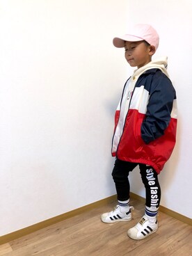 「西松屋」｜「アイテム（ナイロンジャケット）」を使った、*tM*さん（キッズ・110cm）の春コーディネート