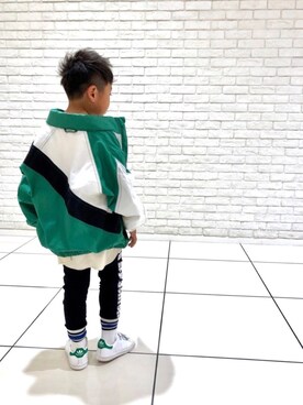 「トラックジャケット」｜「アイテム（その他アウター）」を使った、*tM*さん（キッズ・110cm）の春コーディネート
