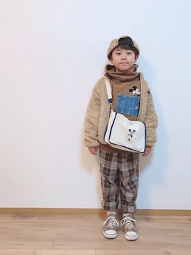 「green label relaxing（グリーンレーベルリラクシング）のアイテム（ブルゾン）」を使った、*tM*さん（キッズ・120cm）の冬コーディネート