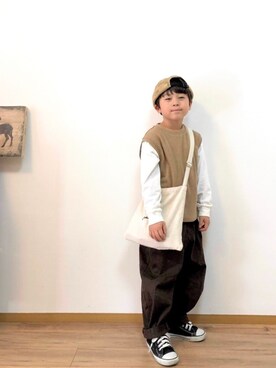 「ブラウンコーデ」｜「アイテム（ラッピングキット）」を使った、*tM*さん（キッズ・120cm）の冬コーディネート