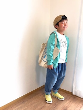 「ARIGATO（アリガトウ）のアイテム」を使った、*tM*さん（キッズ・120cm）の春コーディネート