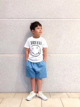 「F.O.U（エフオーユー）のアイテム（パンツ）」を使った、*tM*さん（キッズ・120cm）の夏コーディネート