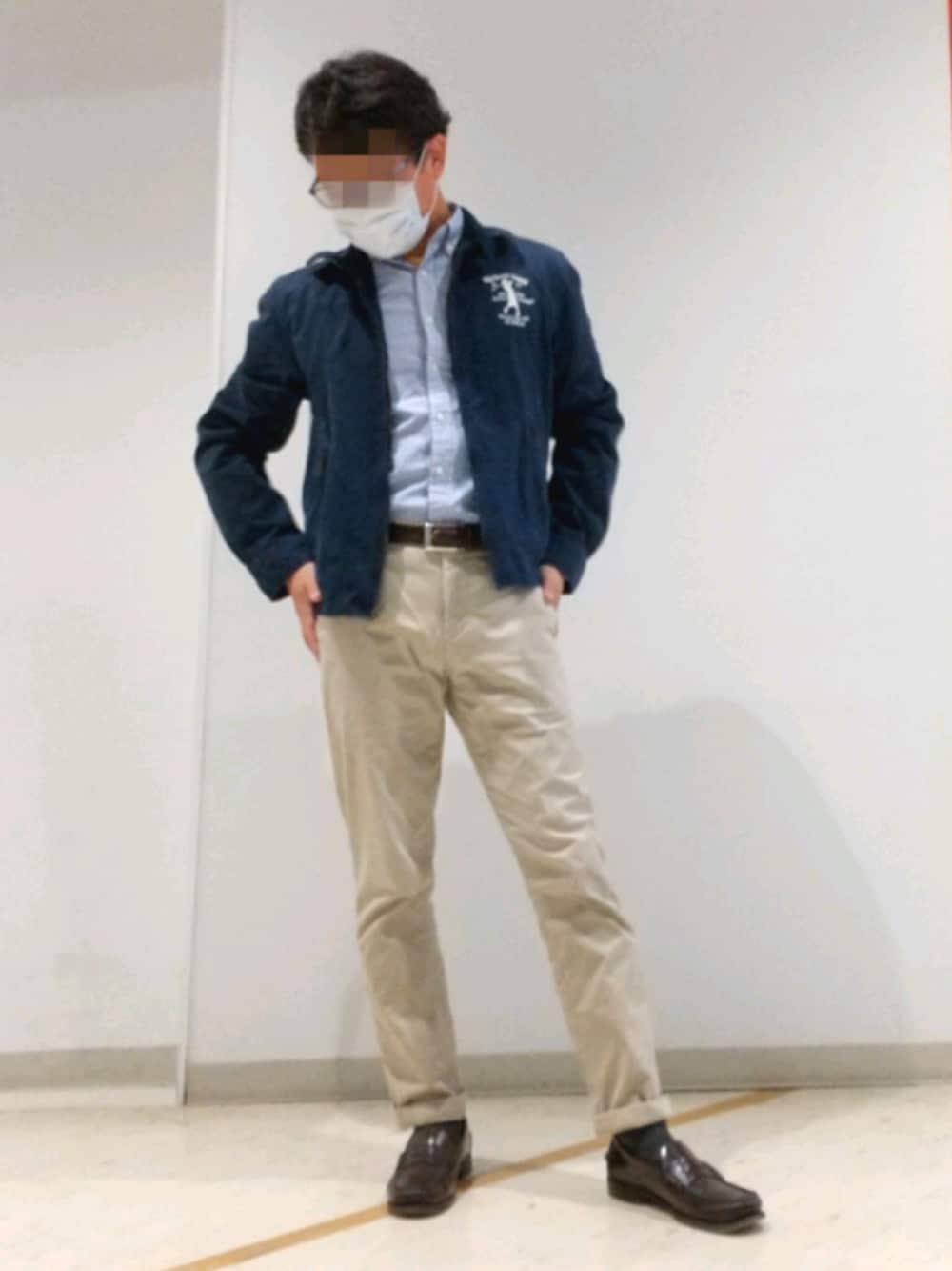 「秋のマイ旬スタイル、秋コーデ、仕事着、カジュアル、秋服、今日のコーデ、いいね、save、フォローお願いします🤑、プチプラ、ユニクロ、カジュアルコーデ」｜「POLO RALPH LAURENのアイテム（ブルゾン、ブルー系）」を使った、オニオンリングさん（メンズ・171cm）の秋コーディネートの1枚目の写真