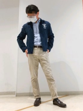 「仕事着」｜「アイテム（ブルゾン）」を使った、オニオンリングさん（メンズ・171cm）の秋コーディネート