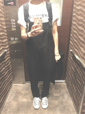 「RED CHOP WORKS（レッドチョップワークス）のアイテム（オールインワン・サロペット）」を使った、ari!!!!!!さん（レディース・163cm）の夏コーディネート