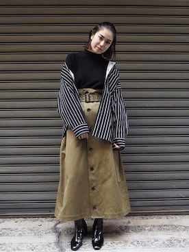 「soe（ソーイ）のアイテム」を使った、ERIKOさん（レディース・167cm）の秋コーディネート