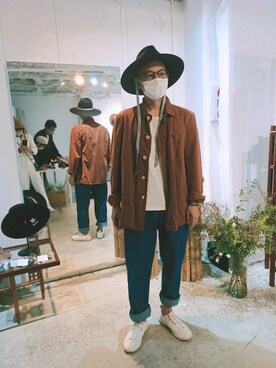 「Ahe'hee（アヘヘ）のアイテム」を使った、Yoshiさん（メンズ・171cm）の秋コーディネート