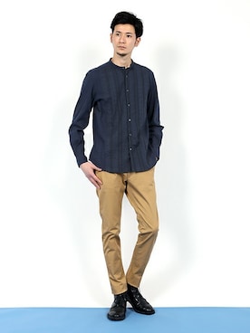 「LANVIN en Bleu(ランバンオンブルー)のアイテム(チノパンツ)」を使った、DANNYさん(メンズ・177cm)の春コーディネート