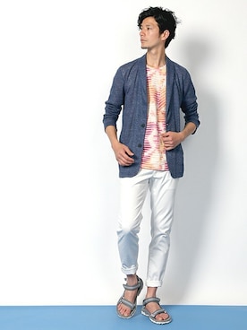 「ショールカラー」｜DANNYさん（メンズ・177cm）の夏コーディネート