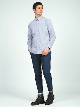 「LANVIN en Bleu(ランバンオンブルー)のアイテム(チノパンツ)」を使った、DANNYさん(メンズ・177cm)の春コーディネート