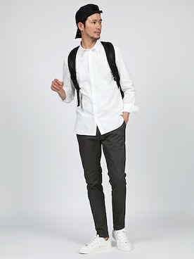 「LANVIN en Bleu(ランバンオンブルー)のアイテム(チノパンツ)」を使った、DANNYさん(メンズ・177cm)の夏コーディネート