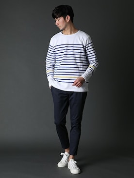 「新作」｜「アイテム（チノパンツ）」を使った、DANNYさん（メンズ・177cm）の冬コーディネート