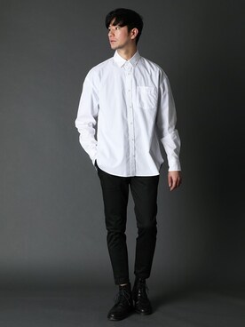 「ワイドシルエット」｜「アイテム（パンツ）」を使った、DANNYさん（メンズ・177cm）の冬コーディネート