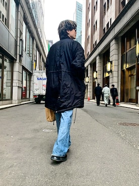 「WEGO（ウィゴー）のアイテム（モッズコート）」を使った、poohさん（メンズ・168cm）の春コーディネート