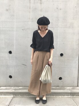 「E hyphen world gallery（イーハイフンワールドギャラリー）のアイテム（シャツ/ブラウス）」を使った、ayuさん（レディース・162cm）の夏コーディネート