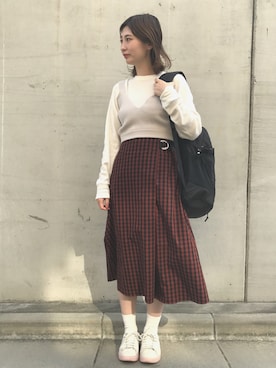 「TAN（タン）のアイテム」を使った、ayuさん（レディース・162cm）の秋コーディネート