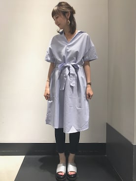 「E hyphen world gallery（イーハイフンワールドギャラリー）のアイテム（ワンピース）」を使った、ayuさん（レディース・162cm）の春コーディネート