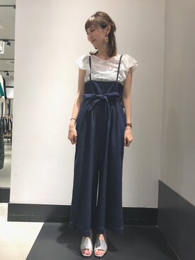 「グリッター」｜「アイテム（サロペット/オーバーオール）」を使った、ayuさん（レディース・162cm）の春コーディネート