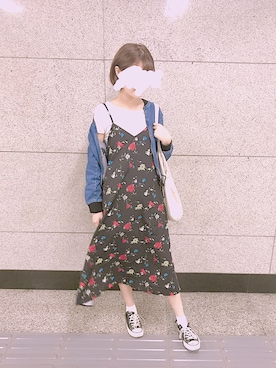 「WEAR」｜「アイテム（デニムジャケット）」を使った、Akaneonoさん（レディース・164cm）の夏コーディネート