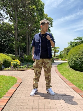 「ミリタリーシャツ」｜生田智義さん（メンズ・174cm）の春コーディネート
