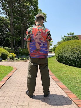 「AVIREX（アヴィレックス）のリラックス イージーパンツ/RELAX EASY PANTS/アヴィレックス/AVIREX（その他パンツ）」を使った、生田智義さん（メンズ・174cm）の春コーディネート