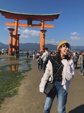 「BEAUTY&YOUTH UNITED ARROWS（ビューティーアンドユースユナイテッドアローズ）のアイテム（カーディガン/ボレロ、ホワイト系）」を使った、ほたてさん（レディース・165cm）の秋コーディネート