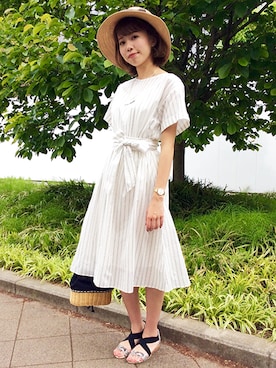 「Sens de vie（サンスドゥウ゛ィ）のアイテム」を使った、REINAさん（レディース・163cm）の春コーディネート