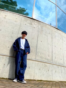 「marka（マーカ）のアイテム（カバーオール）」を使った、iskwtkyさん（メンズ・175cm）の夏コーディネート