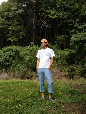よく食べ寝て音楽聴き旅ほぼデニムさん（メンズ・180cm）の夏コーディネート