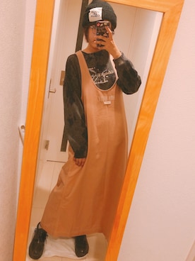「お買い物」｜「アイテム（オールインワン・サロペット）」を使った、chiiiiiiiさん（レディース・158cm）の秋コーディネート