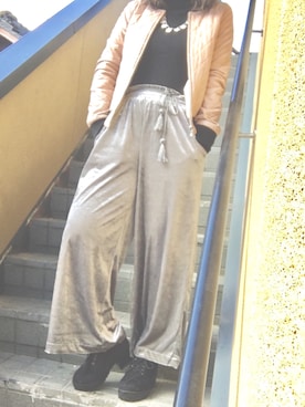 「CECIL McBEE（セシルマクビー）のアイテム（ナイロンジャケット）」を使った、SHIORIさん（レディース・160cm）の冬コーディネート