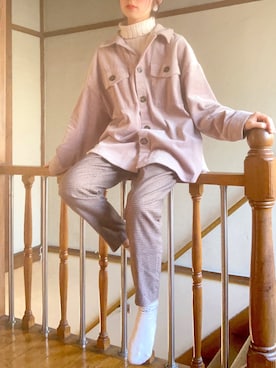 「リブタートルネック」｜「アイテム（ジャケット/アウター）」を使った、mさん（レディース・158cm）の冬コーディネート