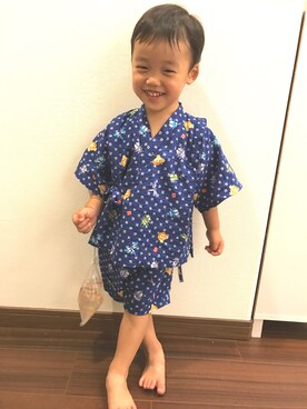 「MIKI HOUSE（ミキハウス）のアイテム（浴衣）」を使った、koooookiさん（キッズ・90cm）の夏コーディネート
