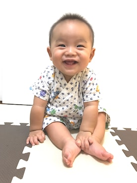 「MIKI HOUSE（ミキハウス）のアイテム（浴衣）」を使った、koooookiさん（キッズ・70cm）の夏コーディネート
