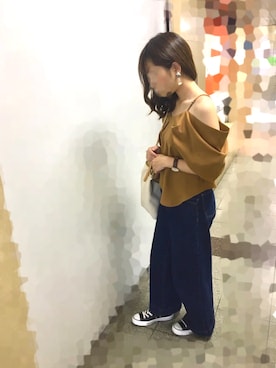 「Daniel Wellington（ダニエルウェリントン）の【Daniel Wellington】レザーバンド３６ＭＭ（アナログ腕時計）」を使った、sakiさん（レディース・160cm）の夏コーディネート