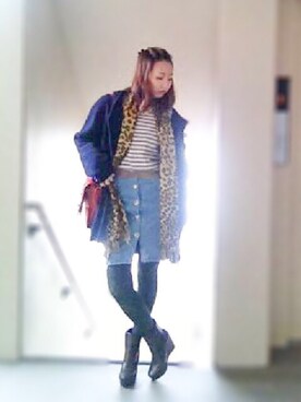 「dazzlin（ダズリン）のアイテム（ジャンパースカート）」を使った、kotiさん（レディース・163cm）の秋コーディネート