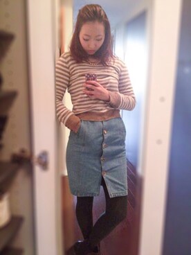 「dazzlin（ダズリン）のアイテム（ジャンパースカート）」を使った、kotiさん（レディース・163cm）の秋コーディネート
