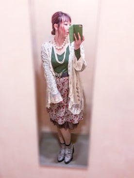 「Ungrid（アングリッド）のアイテム（カーディガン/ボレロ）」を使った、ryocoさん（レディース・163cm）の冬コーディネート