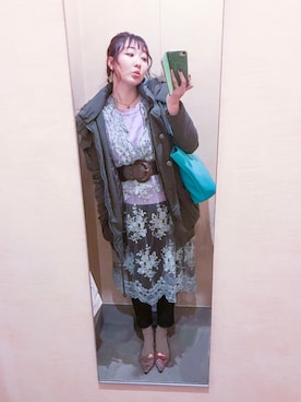 「アイテム（アクセサリー、レッド系）」を使った、ryocoさん（レディース・163cm）の夏コーディネート