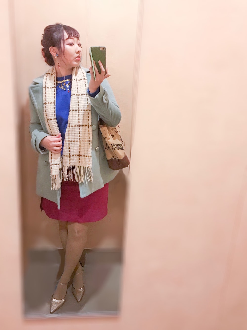 「仕事着A」｜「OLIVE des OLIVEのアイテム（ピーコート、ブルー系）」を使った、kotiさん（レディース・163cm）の夏コーディネートの1枚目の写真