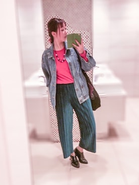 「no brand（ノーブランド）のアイテム（トートバッグ）」を使った、ryocoさん（レディース・163cm）の春コーディネート