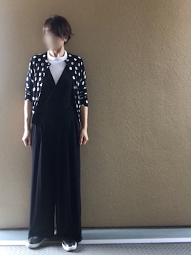 「大人シンプル」｜「アイテム（オールインワン・サロペット）」を使った、すがちゃんさん（レディース・165cm）の秋コーディネート