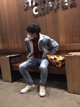 「TRION（トライオン）のアイテム」を使った、RYOさん（メンズ・169cm）の冬コーディネート