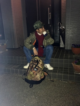 「Gregory」｜「アイテム（ミリタリージャケット）」を使った、RYOさん（メンズ・169cm）の冬コーディネート