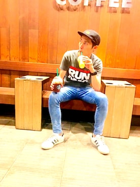 「※ALPHA（アルファ）のアイテム（キャップ）」を使った、RYOさん（メンズ・169cm）の夏コーディネート