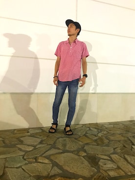 「45R」｜「アイテム（キャップ）」を使った、RYOさん（メンズ・169cm）の夏コーディネート