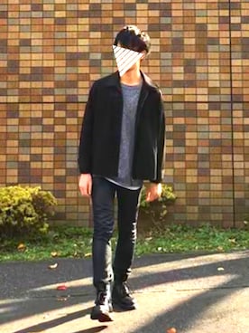 「SHAREEF（シャリーフ）のアイテム（ブルゾン）」を使った、ヒロユキさん（メンズ・172cm）の冬コーディネート