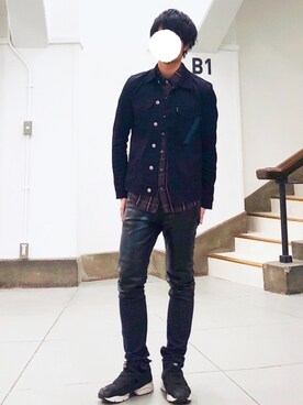 「ATTACHMENT（アタッチメント）のアイテム（デニムジャケット）」を使った、ヒロユキさん（メンズ・172cm）の春コーディネート