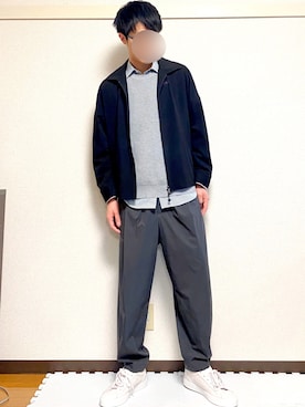 「SHAREEF（シャリーフ）のアイテム（ブルゾン）」を使った、ヒロユキさん（メンズ・172cm）の春コーディネート